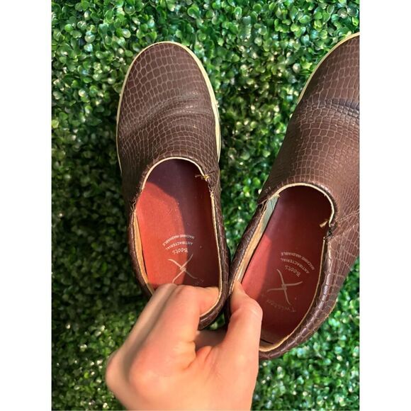Twisted X Women’s Brown Leather Slip On Shoes Sz 6M - Picture 5 of 6